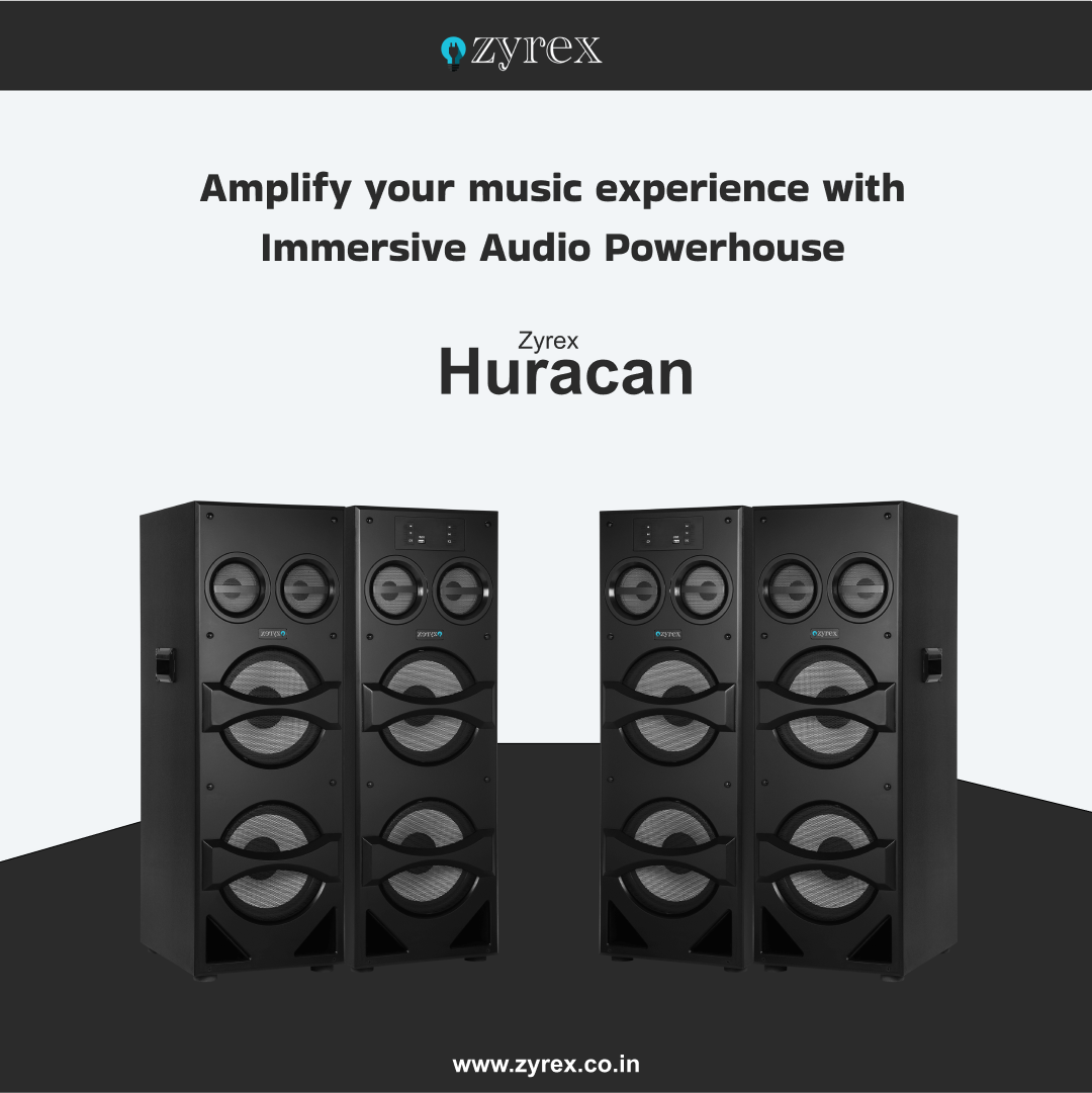 harukecyon Zyrex Huracan - 300W Heavy Wireless Tower Speakers | RGB Lights